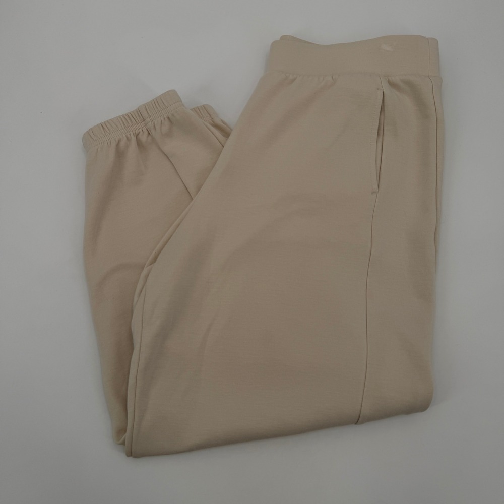 Lou & Grey Beige Jogger‎ Pants Size Large Petite Cream Elastic Waist Loungewear